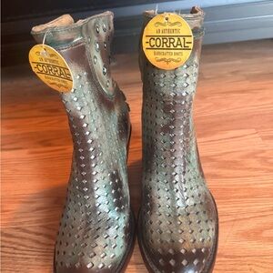 Corral Metallic Green and Brown Boots
